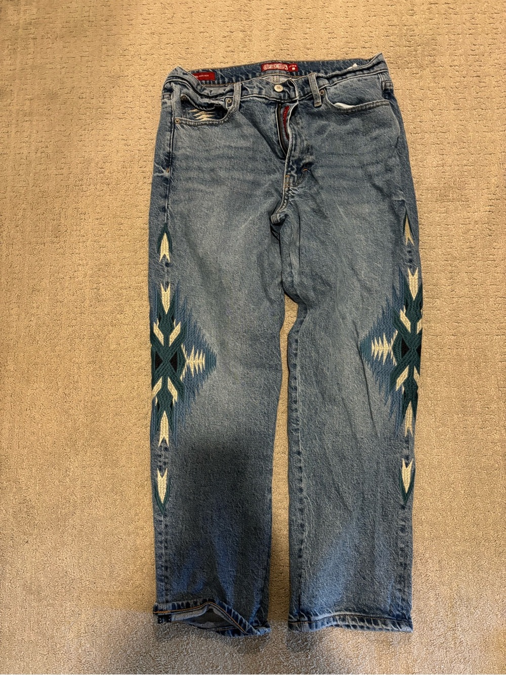 Vintage Embroidered Blue Denim Women’s Jeans lucky women’s 10 regular  boyfriend